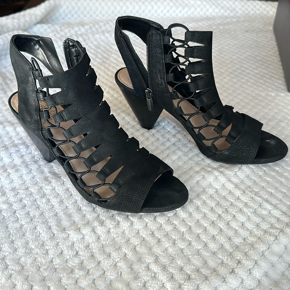 Worn once, Vince Camuto black (silk goat leather), size 9